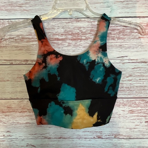 X by gottex crop top tie dye blue red yellow black - Picture 6 of 6